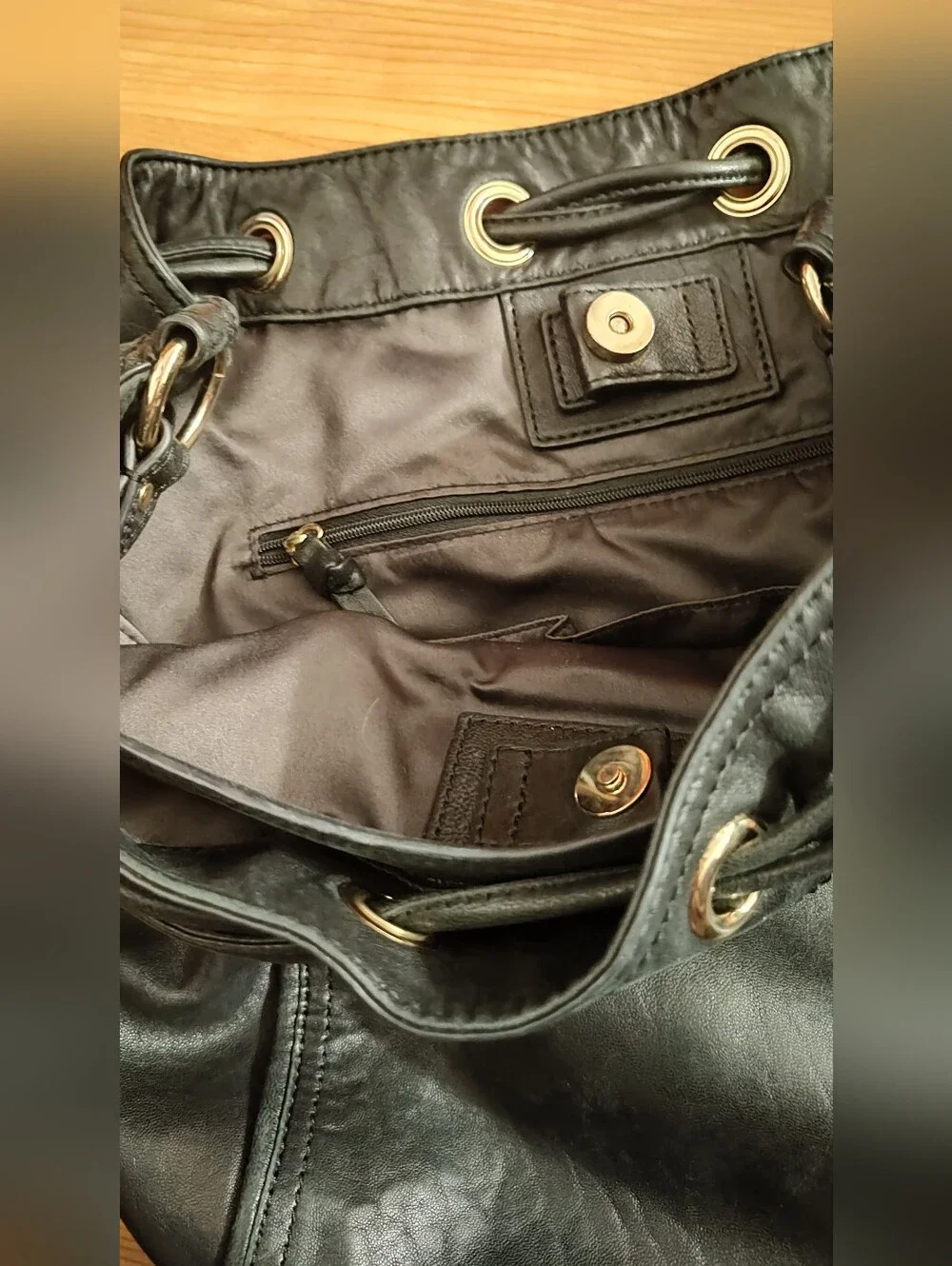 Nearly New Black Leather Juicy Couture Hobo Bag